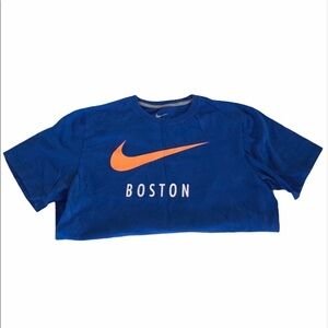 Nike “Boston” Blue Cotton Short Sleeve T-Shirt